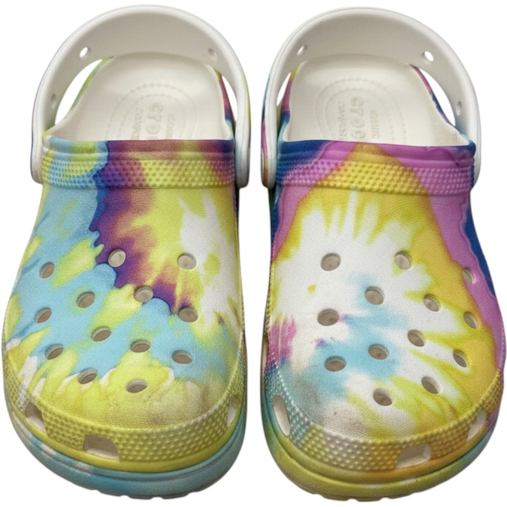 Crocs Classic Clog Tie Dye Multi-Color Women's Size 7 Slip On Comfort Shoes W7